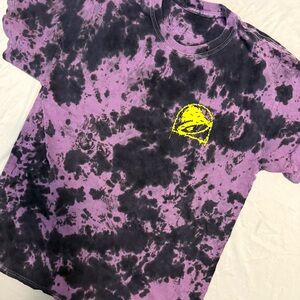 Vibrant Purple and Black Tie-Dye Short Sleeve Tee